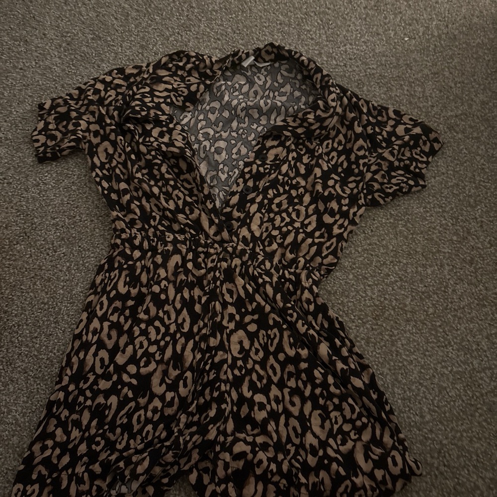 H&M Leopard Print Dress - Black and Brown